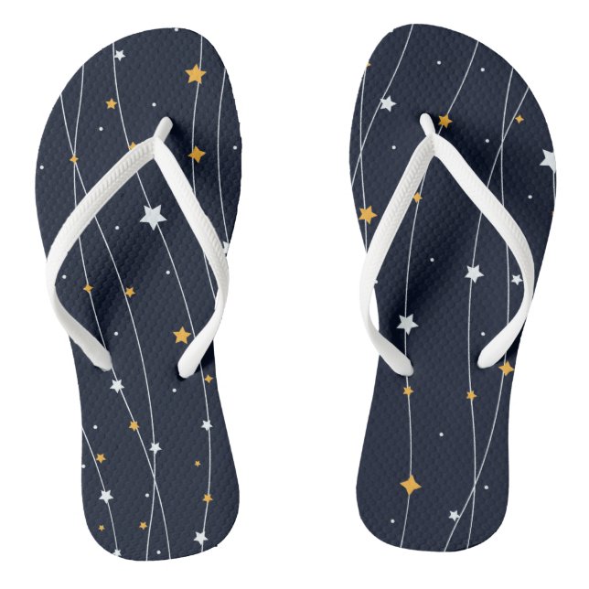 Cute Space Background With Shining Stars Pattern Jandals (Footbed)