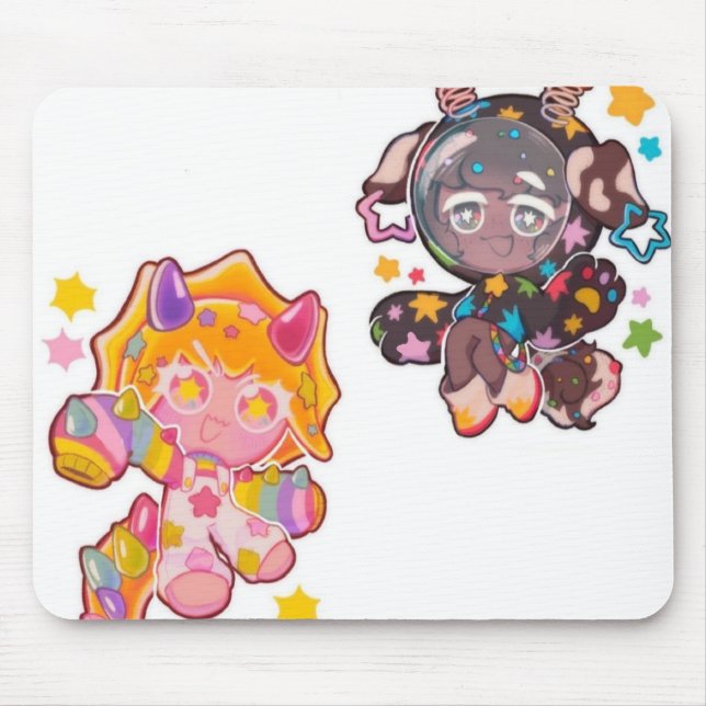 Cute Space & Candy Characters Mouse Pad (Front)