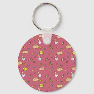 Cute Space Cat Pattern – Adorable Cosmic Kitty Key Ring