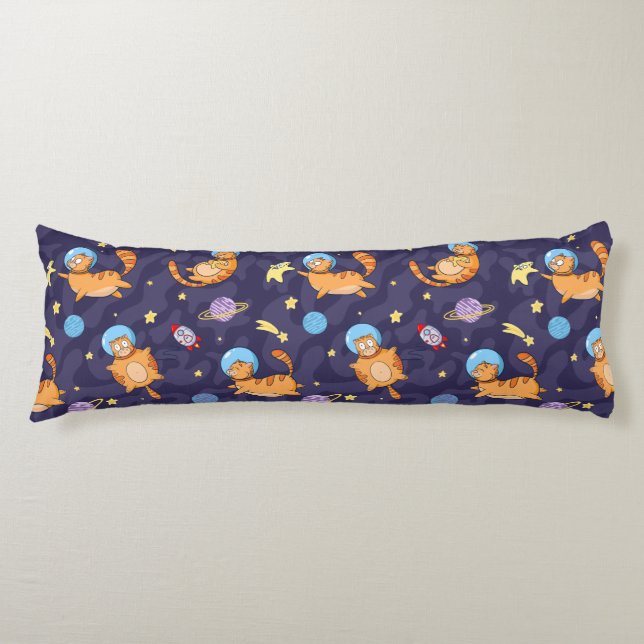 Cute Space Cats Body Pillow (Front)