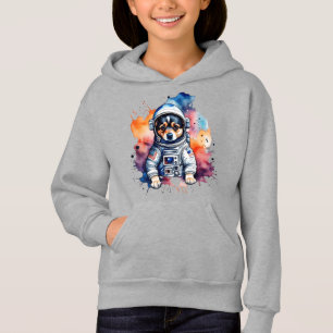Cute space dog astronaut puppy