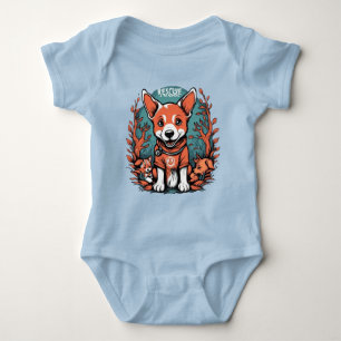 Cute space dog astronaut puppy T-Shirt Baby Bodysuit