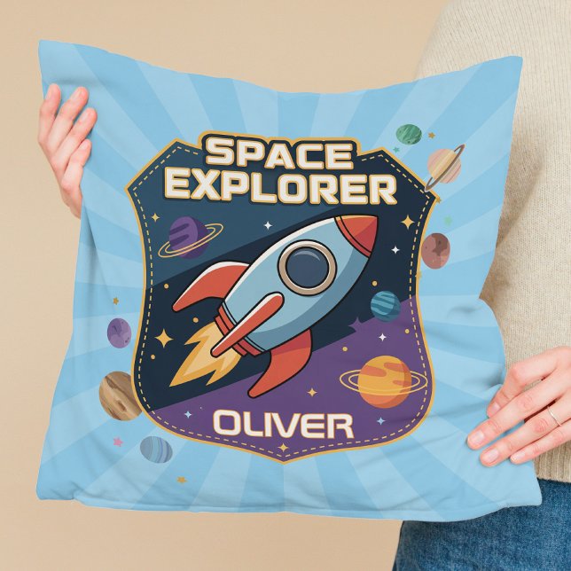 Cute Space Explorer Badge Cushion (Creator Uploaded)