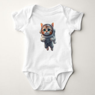 cute space explorer Cat  Baby Bodysuit