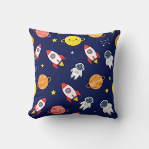 Cute Space Explorer Kids Pattern Cushion