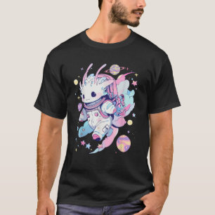 Cute Space Galaxy Axolotl Pastel Goth Aesthetic Nu T-Shirt