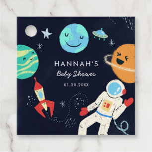 Cute Space Galaxy Baby Shower Favour Tags