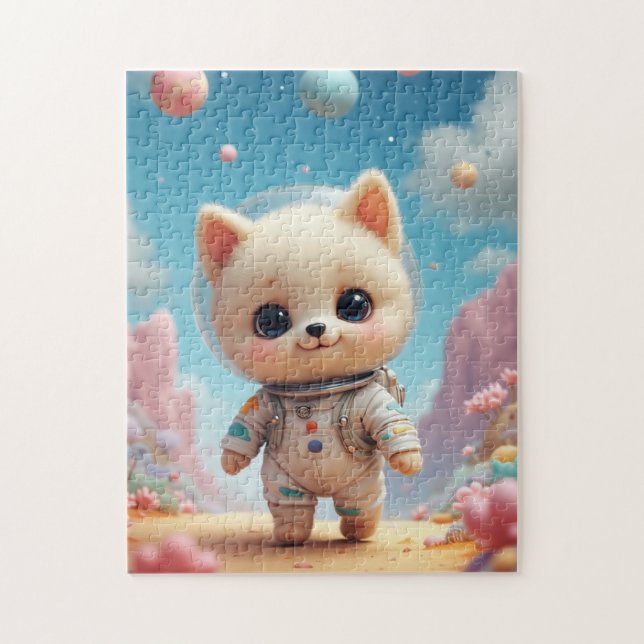 Cute Space Kitten Astronaut Jigsaw Puzzle (Vertical)
