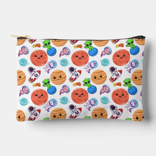 Cute Space Pattern Makeup Accessory Bag (Front)