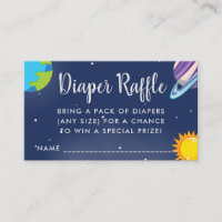 Cute Space Planet Galaxy Baby Shower Diaper Raffle