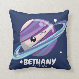 Cute Space Planet Saturn Galaxy Cushion