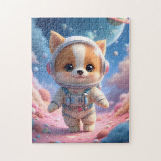 Cute Space Puppy Astronaut Jigsaw Puzzle