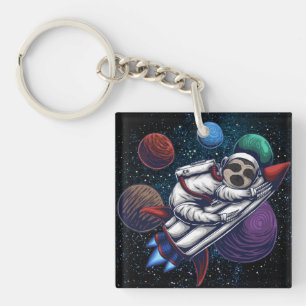 Cute Space Sloth Keychain