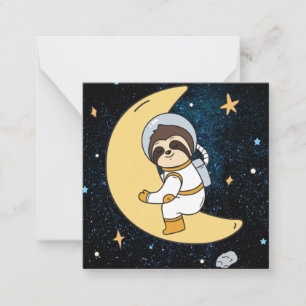 Cute Space Sloth Note Card
