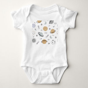 Cute Space-Themed Baby Bodysuit 