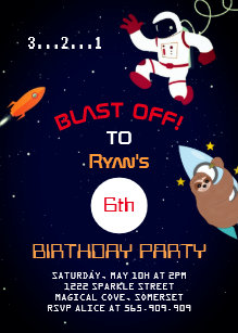 cute space themed birthday invitations