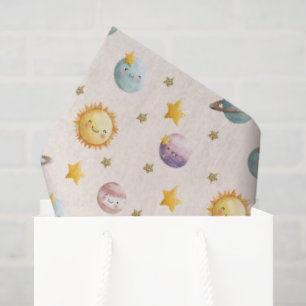 Cute Space Wrapping Paper with Planets and Stars