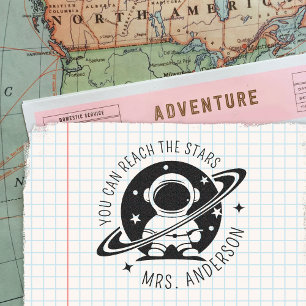 Cute SpaceYou Can Reach The Stars Teacher Rubber Stamp