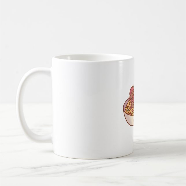 Cute Spaghetti And Meatballs Pasta Coffee Mug (Left)