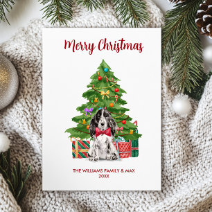 Cute Spaniel Dog Family Christmas Holiday Card