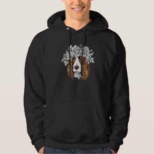Cute Spaniel Dog In A Flower Head Wreath Cocker Sp Hoodie