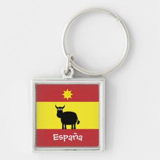 Cute Spanish Bull, Sun & Flag Key Ring