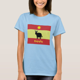 Cute Spanish Bull, Sun & Flag T-Shirt