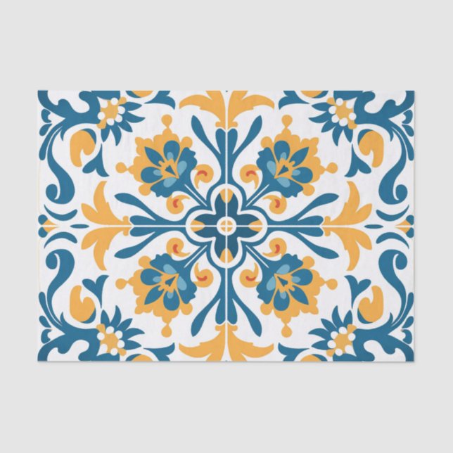 Cute Spanish tile pattern decoupage  Tissue Paper (Front)