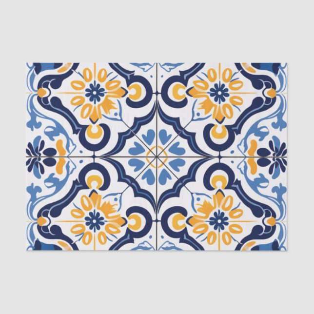Cute Spanish tile pattern decoupage  Tissue Paper (Front)