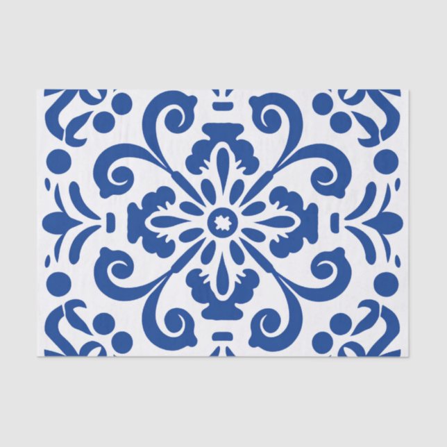Cute Spanish tile pattern decoupage  Tissue Paper (Front)