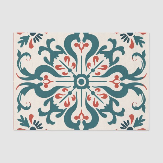 Cute Spanish tile pattern decoupage  Tissue Paper (Front)