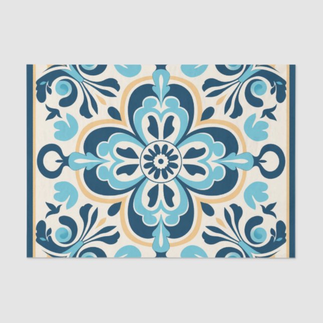 Cute Spanish tile pattern decoupage  Tissue Paper (Front)