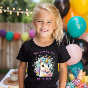 Cute Sparkle Magical Unicorn Birthday T-Shirt