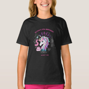 Cute Sparkle Magical Unicorn Birthday T-Shirt