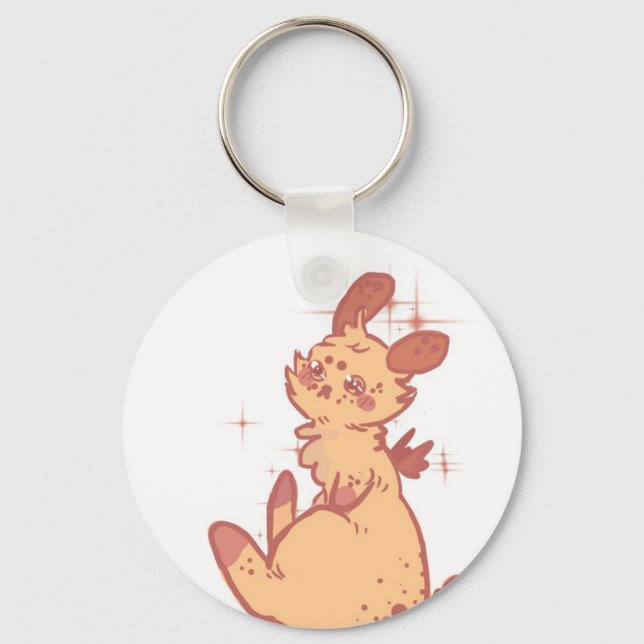Cute Sparkling Rabbit (closeup) Key Ring (Front)