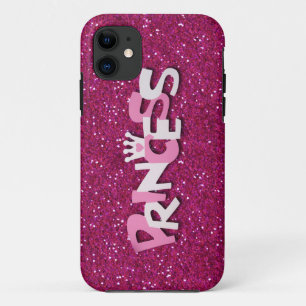 Cute Sparkly Hot Pink Princess Glitter Case-Mate iPhone Case