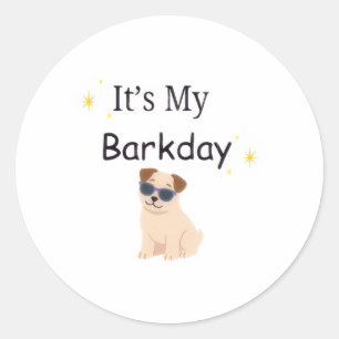 Cute Sparkly It’s My Barkday Puppy Sticker
