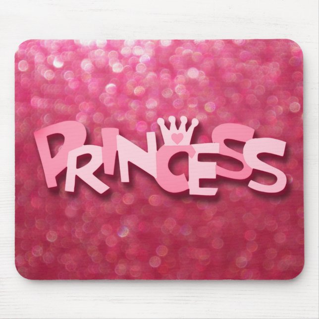 Cute Sparkly Pink Princess Bokeh Mouse Pad (Front)