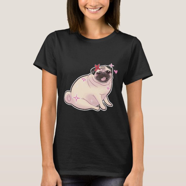 Cute Sparkly Pug 840 T-Shirt (Front)