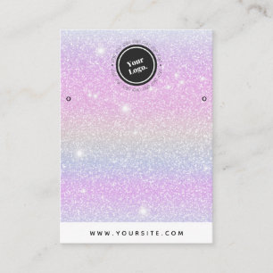 Cute & Sparkly Unicorn Glitter Earrings Display Business Card