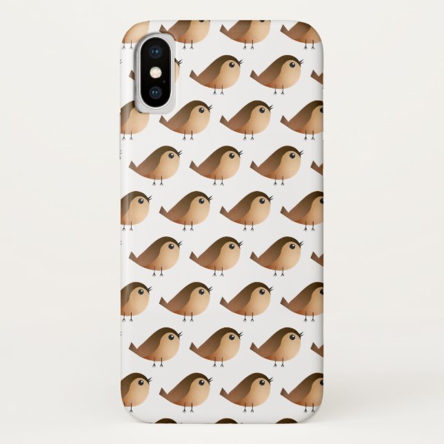 Cute Sparrow Bird Cartoon Case-Mate iPhone Case (Back)