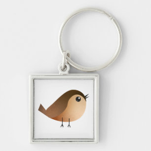 Cute Sparrow Bird Cartoon Key Ring