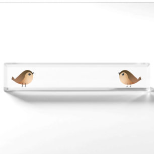 Cute Sparrow Bird Cartoon Nameplate