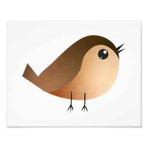 Cute Sparrow Bird Cartoon Photo Print
