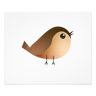 Cute Sparrow Bird Cartoon Photo Print