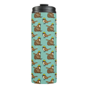 Cute Sparrow Chocolate Egg Happy Easter Pattern Thermal Tumbler