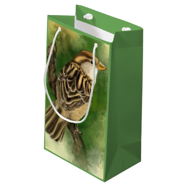 Cute Sparrow Gift Bag (Back Angled)