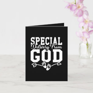 Cute special delivery God add text New baby Card