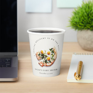 Cute Special Delivery Pizza Baby Shower Party Paper Cups