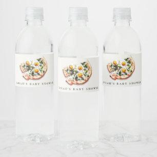 Cute Special Delivery Pizza Baby Shower Party Water Bottle Label